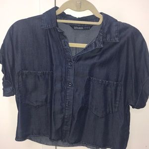 Zara denim crop top